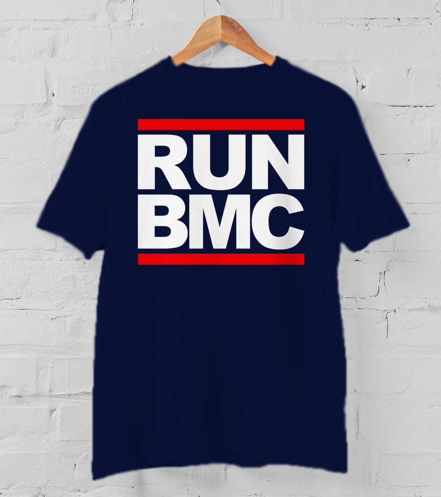 RUN BMC Bold White Text With Red Bars T-Shirt