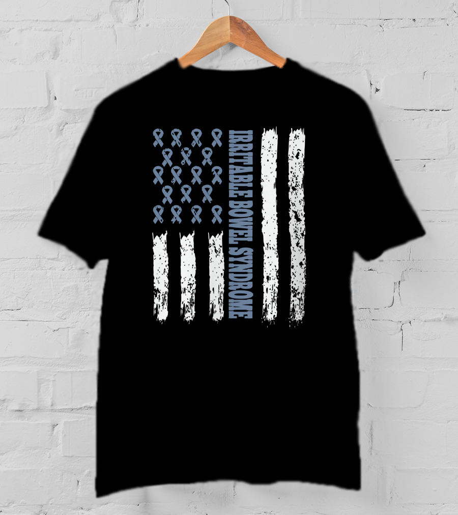 Irritable Bowel Syndrome Awareness Flag With Ribbons T-Shirt
