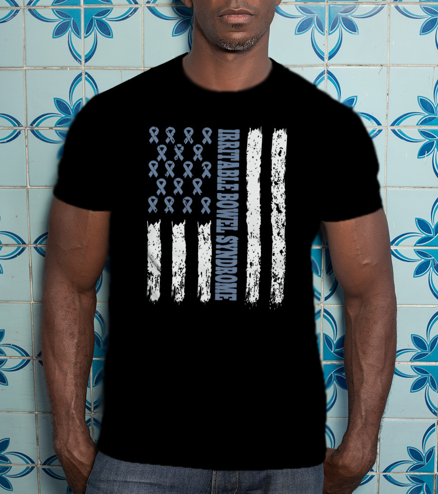 Irritable Bowel Syndrome Awareness Flag With Ribbons T-Shirt