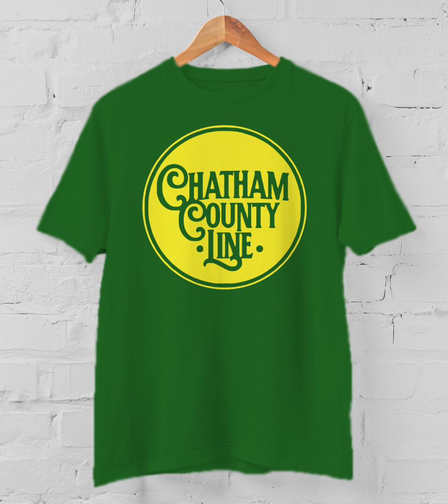 Chatham County Line Vintage Circle Logo On Green Background T-Shirt