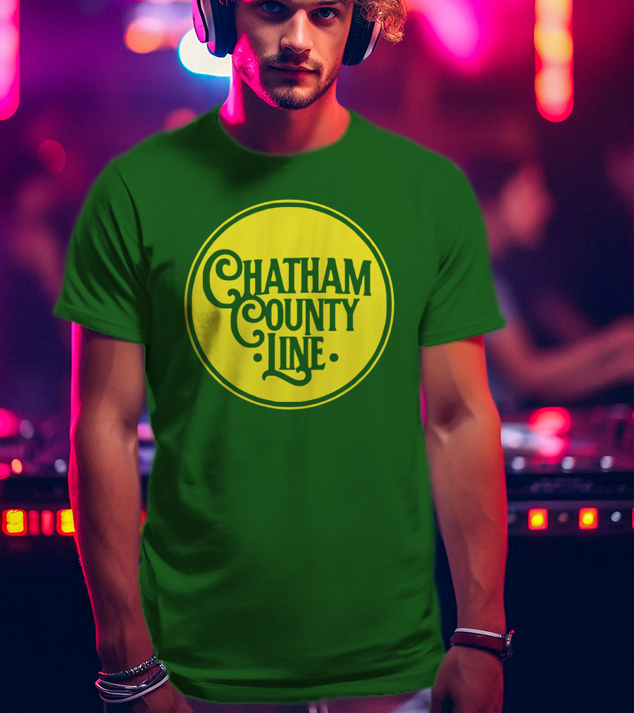 Chatham County Line Vintage Circle Logo On Green Background T-Shirt