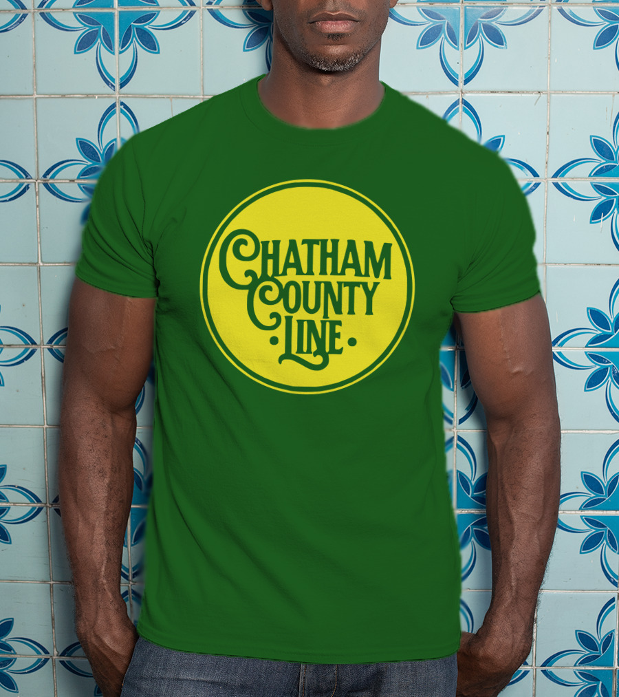 Chatham County Line Vintage Circle Logo On Green Background T-Shirt
