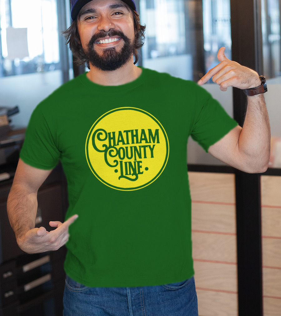 Chatham County Line Vintage Circle Logo On Green Background T-Shirt