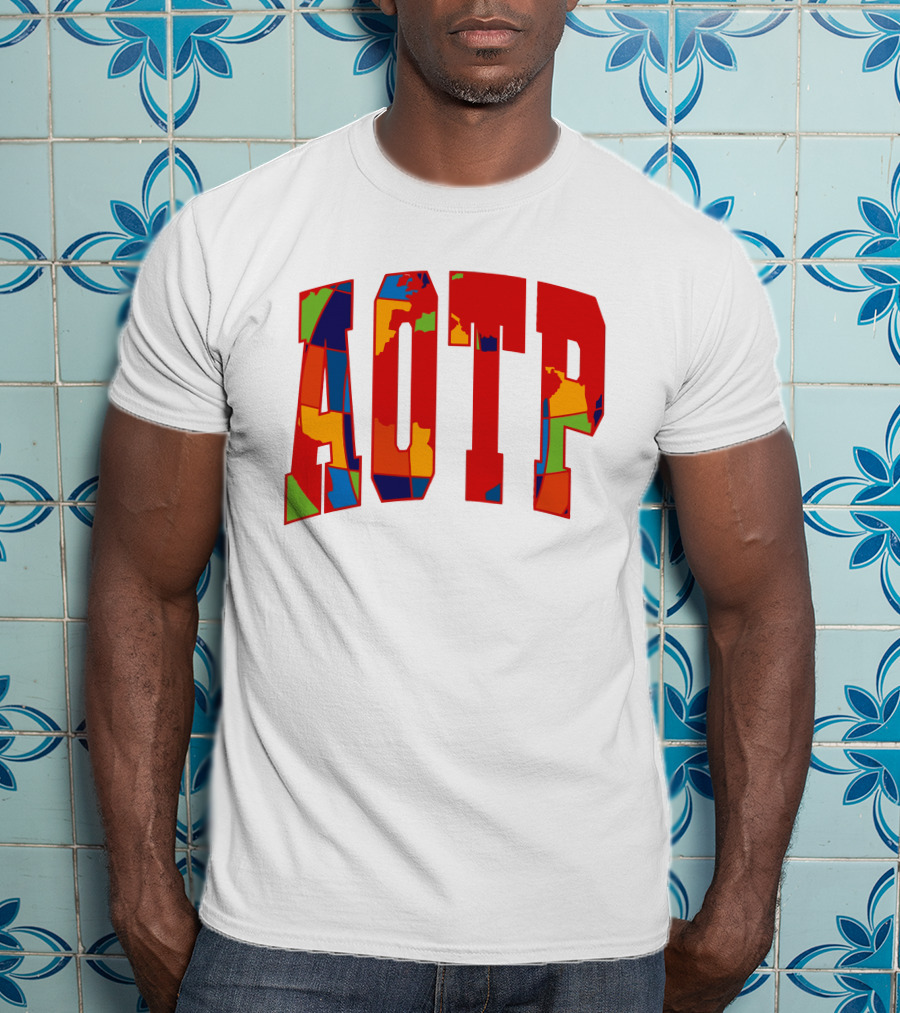 AOTP Bold Multicolor Lettering T-Shirt