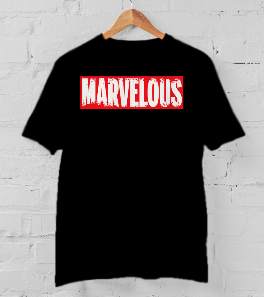 MARVELOUS Bold Red Block Lettering T-Shirt
