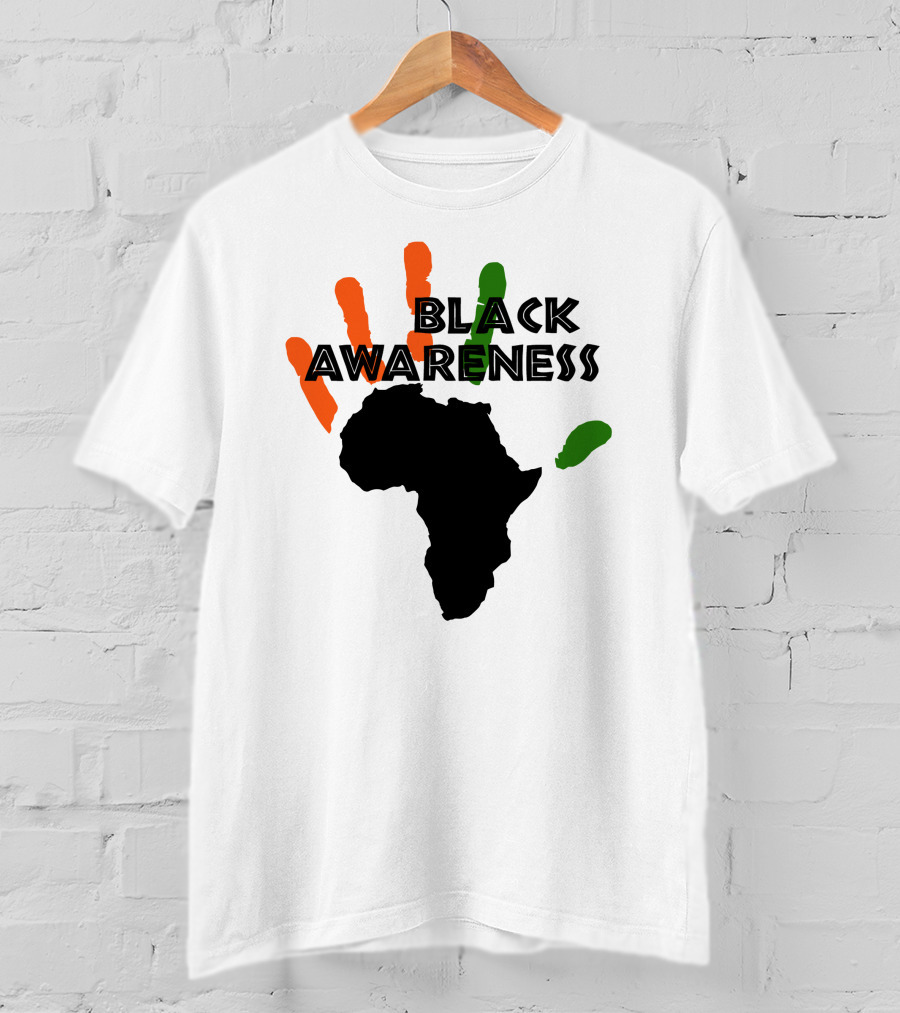 Black Awareness Africa Handprint T-Shirt