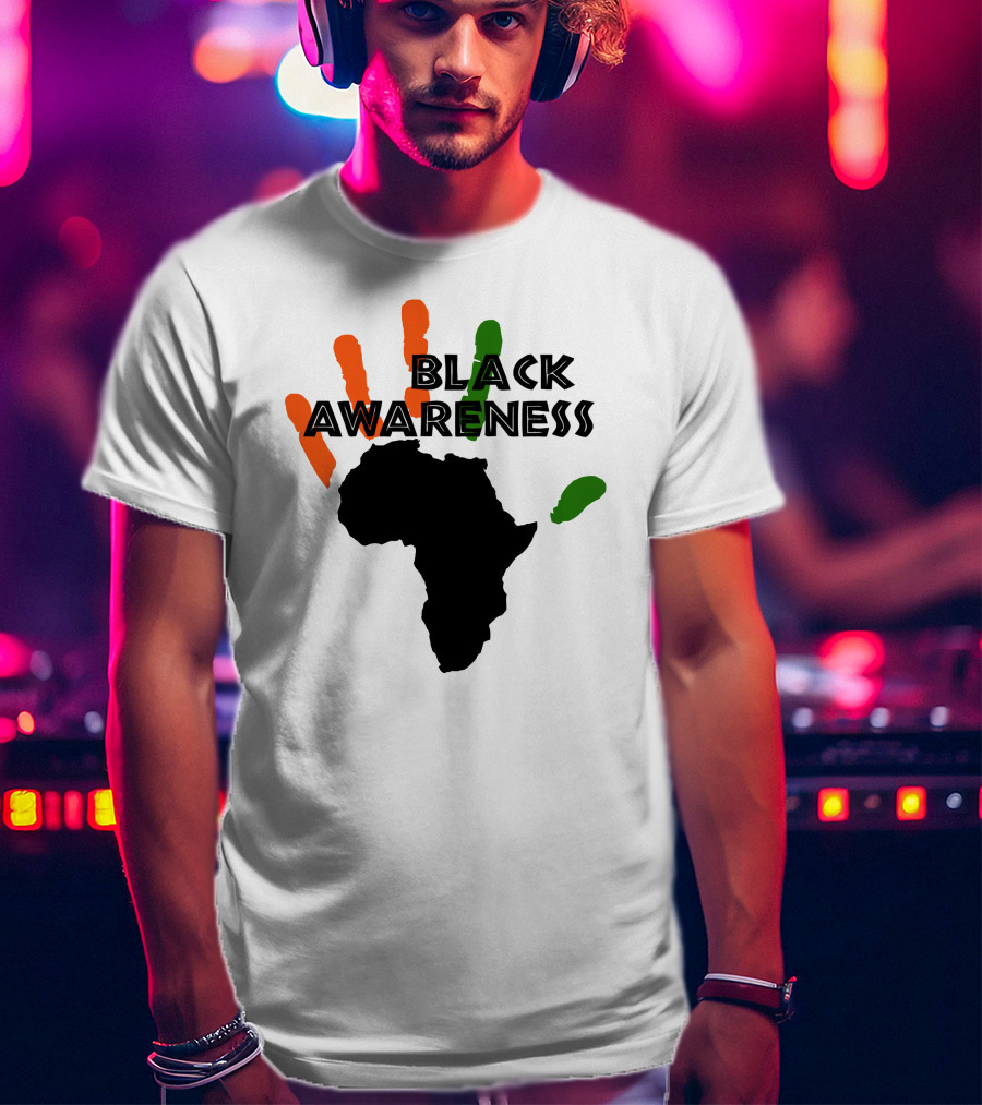 Black Awareness Africa Handprint T-Shirt