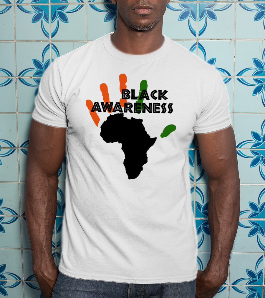 Black Awareness Africa Handprint T-Shirt