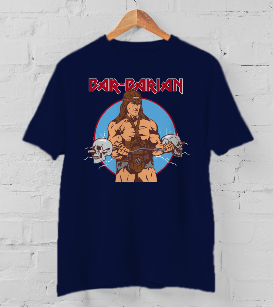 Bar-Barian Arnold Schwarzenegger Skulls And Muscles Iconic T-Shirt