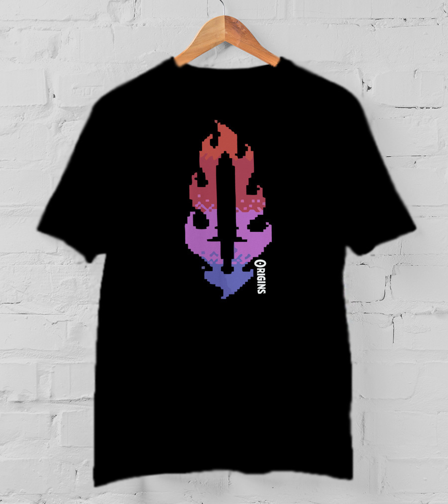 Drlupo Merch Shop Pixelated Sword Flame Origins T-Shirt