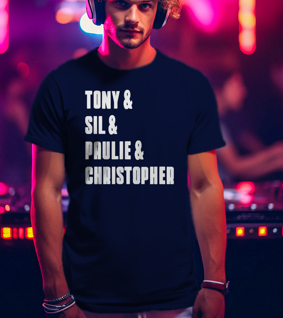 Tony And Sil And Paulie And Christopher Sopranos Characters T-Shirt