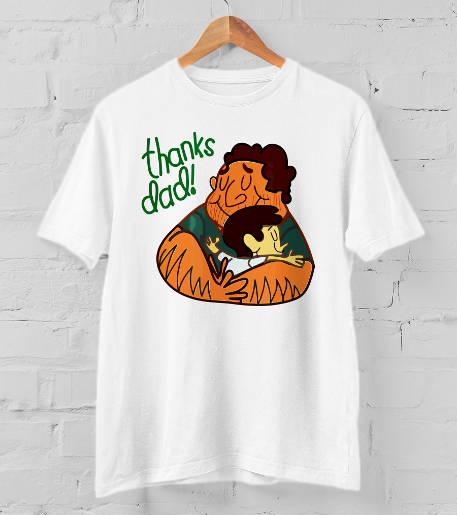 Thanks Dad Happy Hugging Dad And Child T-Shirt