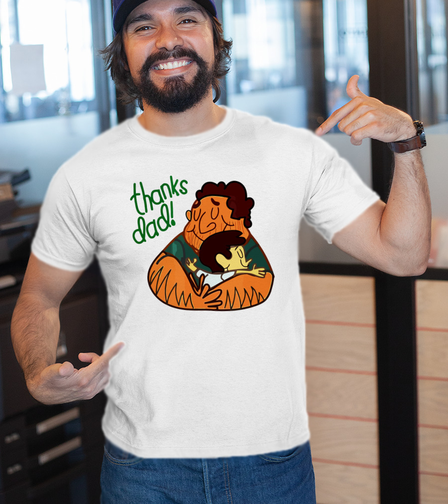 Thanks Dad Happy Hugging Dad And Child T-Shirt