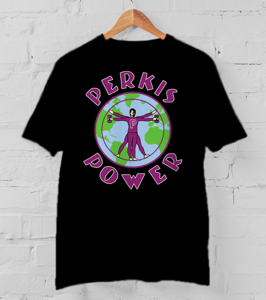 Perkis Power Camp Hope Fitness Icon With World Background T-Shirt