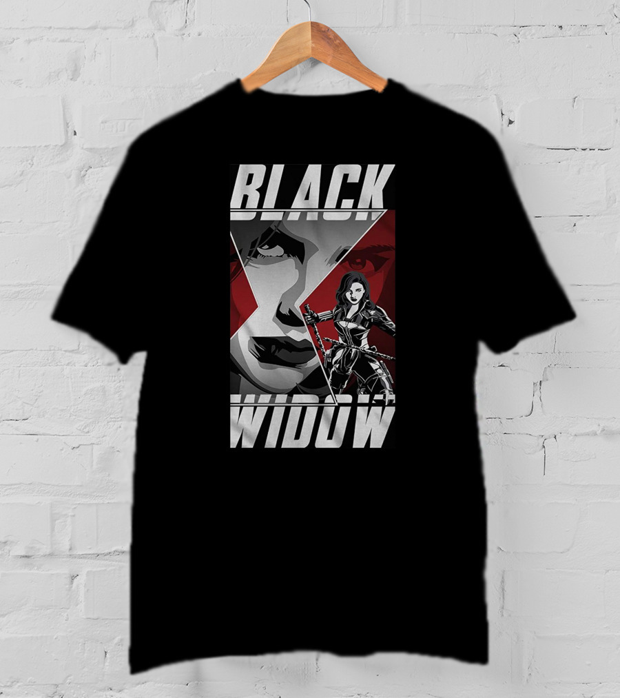 Black Widow Avengers Iconic Red And Silver Artistic T-Shirt