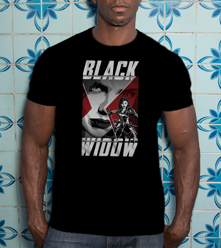 Black Widow Avengers Iconic Red And Silver Artistic T-Shirt