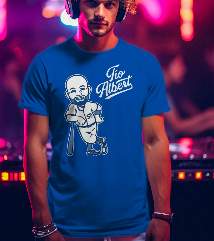 Los Angeles Baseball Tio Albert 55 Cartoon Character T-Shirt