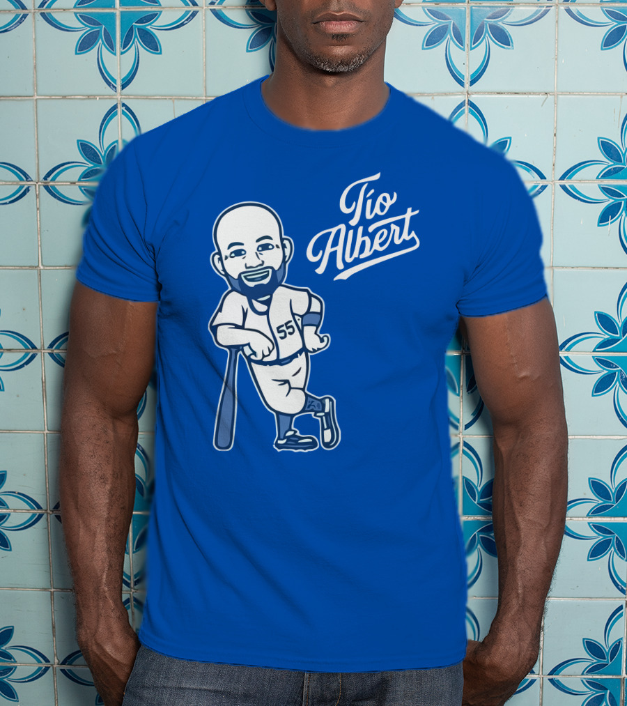 Los Angeles Baseball Tio Albert 55 Cartoon Character T-Shirt