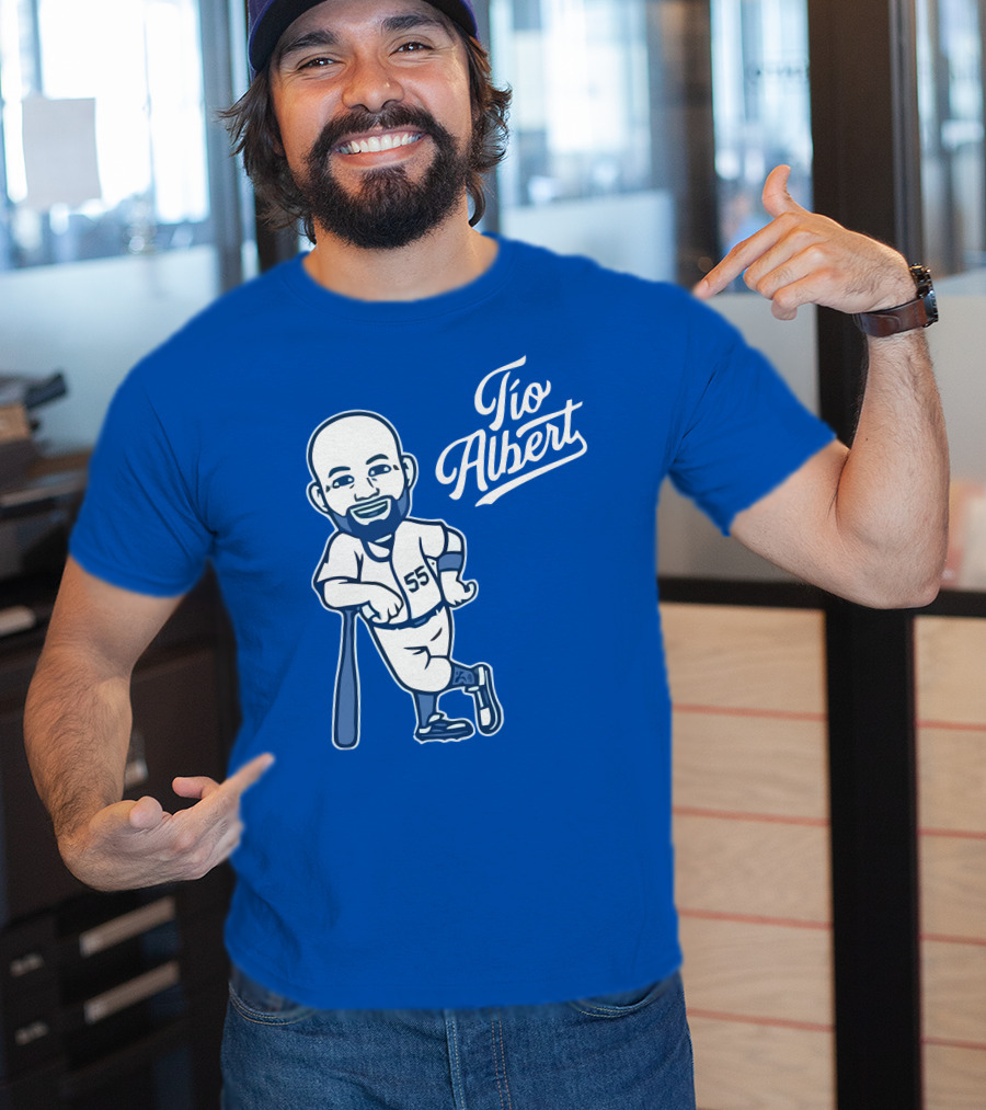Los Angeles Baseball Tio Albert 55 Cartoon Character T-Shirt