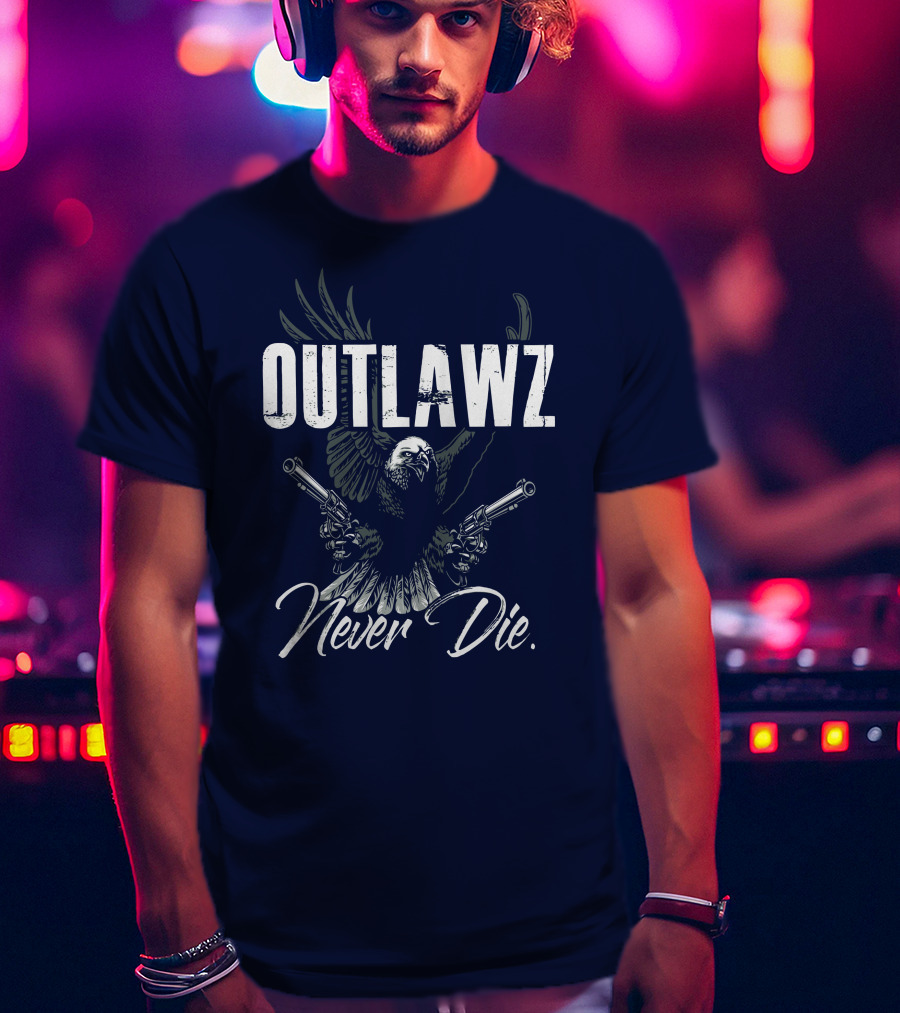 OUTLAWZ Never Die Eagle Guns T-Shirt