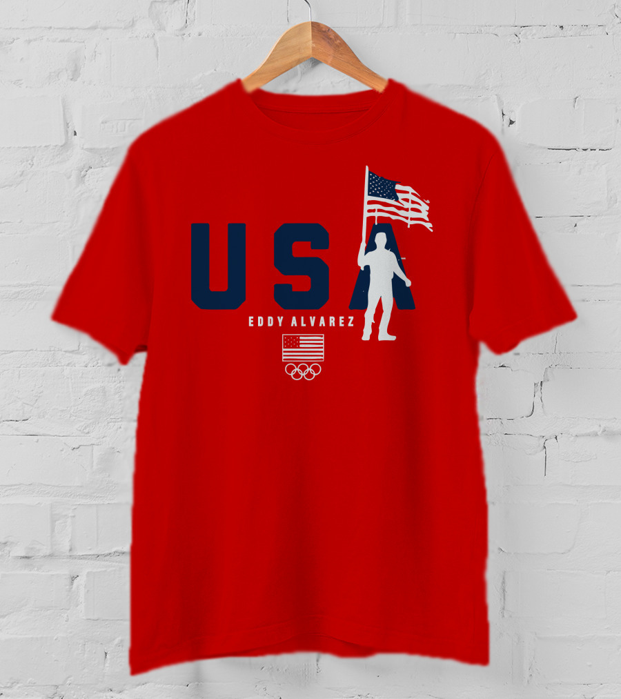 USA Eddy Alvarez Olympic Flag Bearer T-Shirt