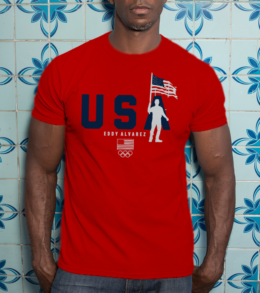 USA Eddy Alvarez Olympic Flag Bearer T-Shirt