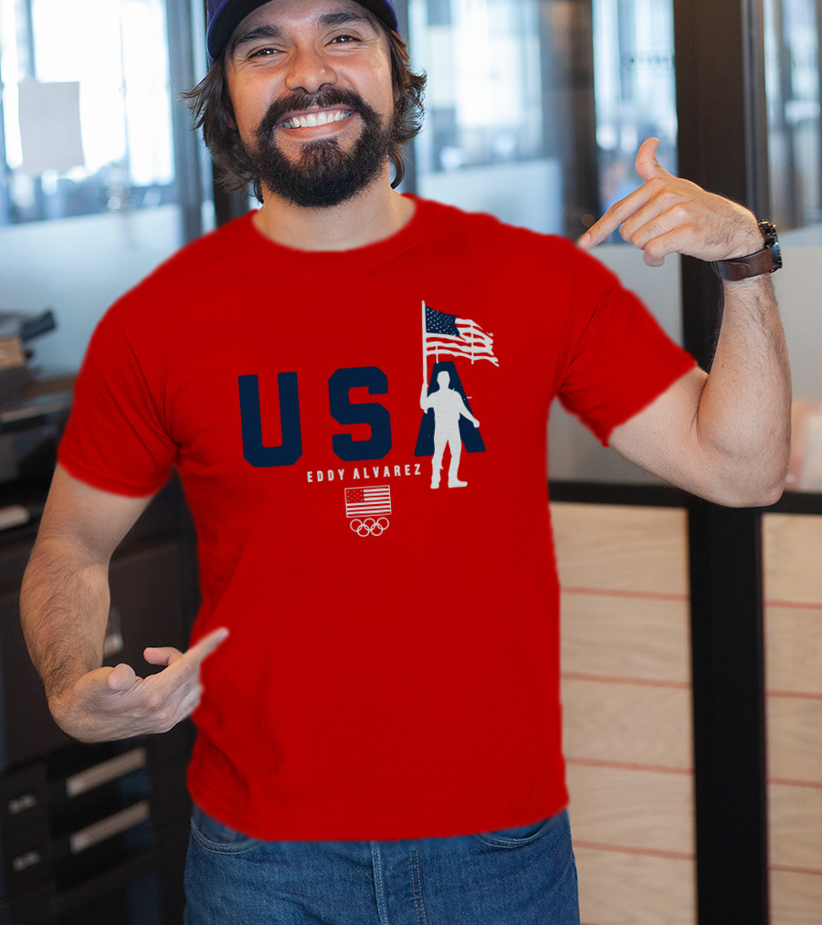 USA Eddy Alvarez Olympic Flag Bearer T-Shirt