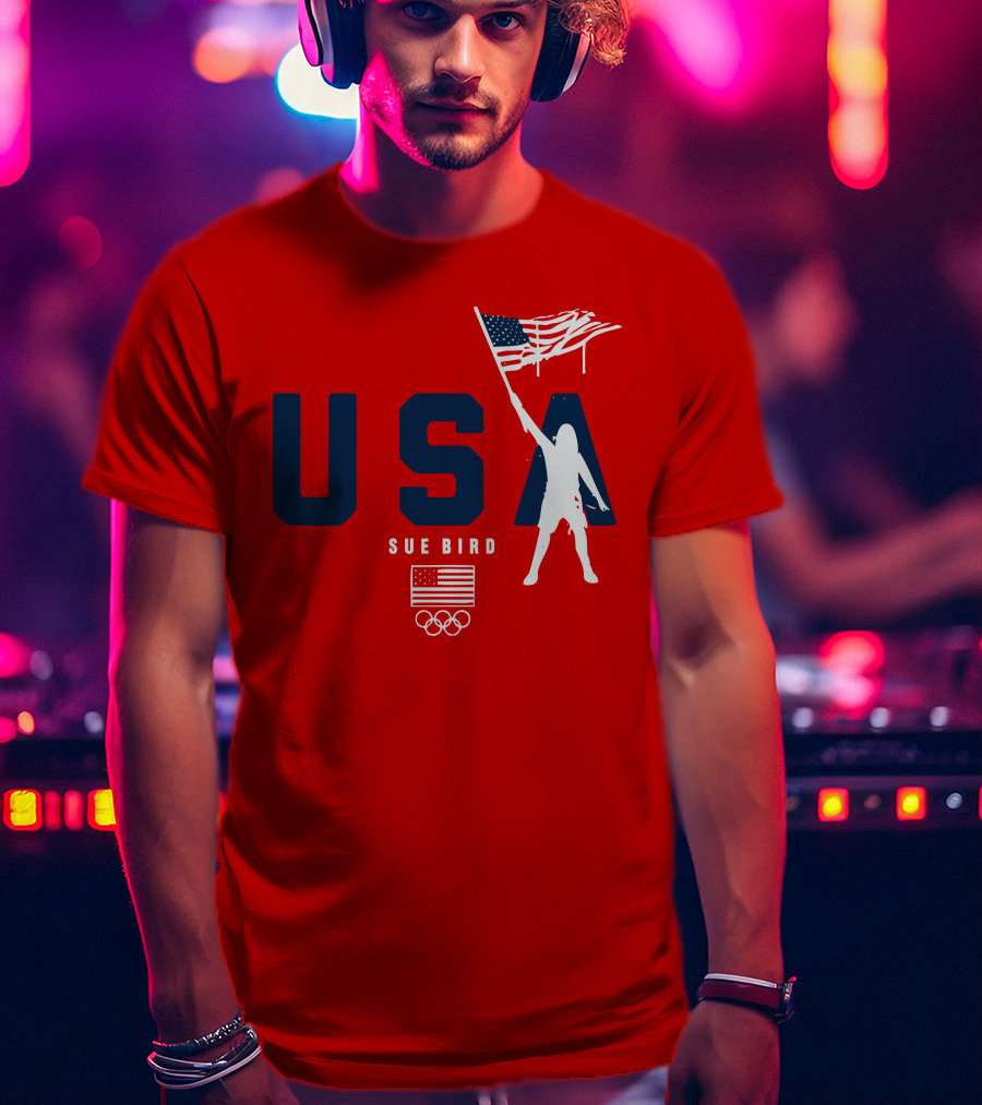 USA Sue Bird Flag Bearer Olympic T-Shirt