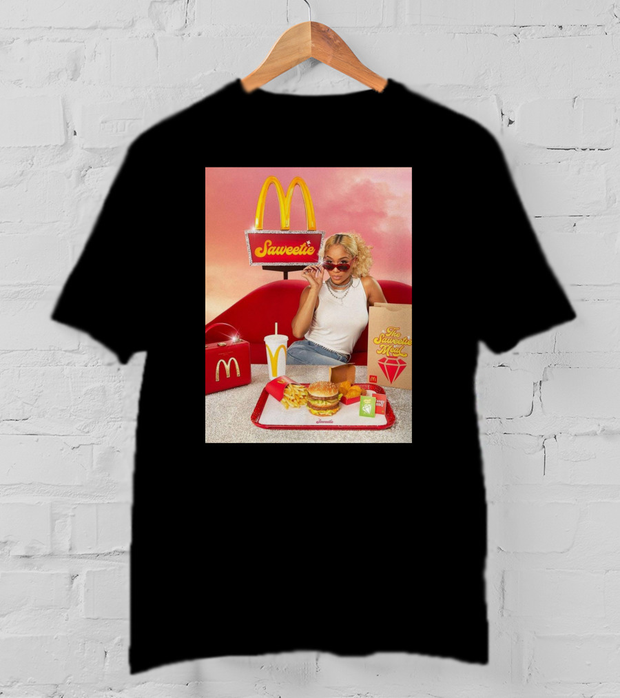Saweetie Meal McDonald's Promo Featuring Iconic Branding And Menu Items T-Shirt