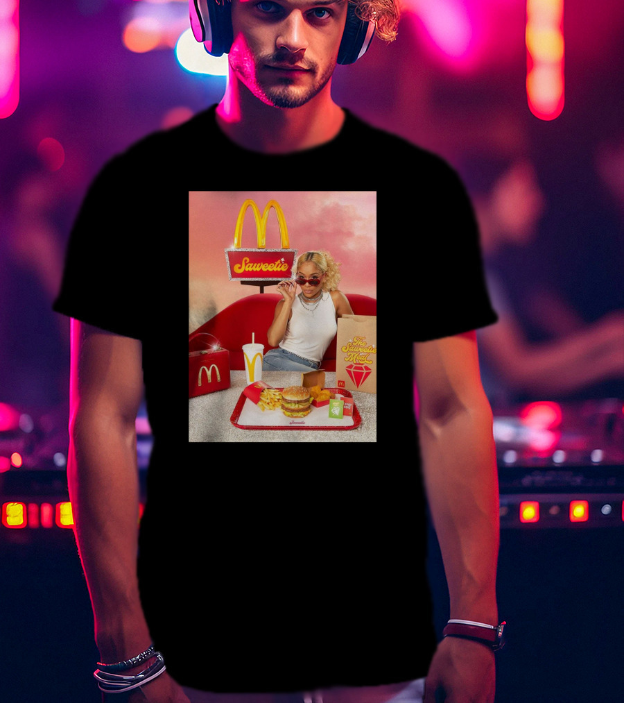 Saweetie Meal McDonald's Promo Featuring Iconic Branding And Menu Items T-Shirt