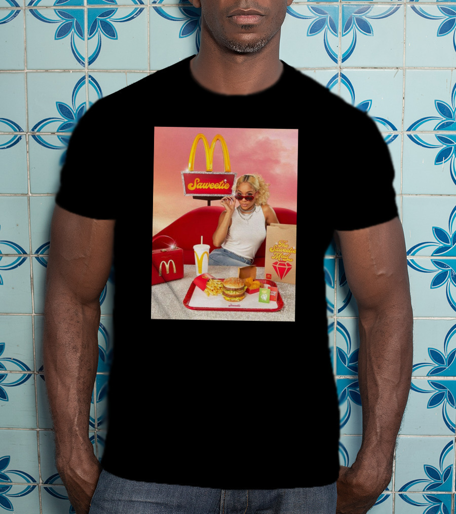 Saweetie Meal McDonald's Promo Featuring Iconic Branding And Menu Items T-Shirt