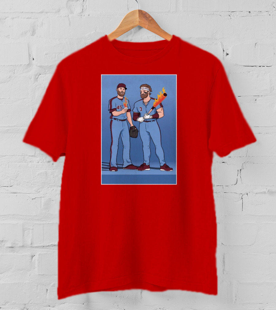 Bryce And Zack Flaming Baseball Bat T-Shirt