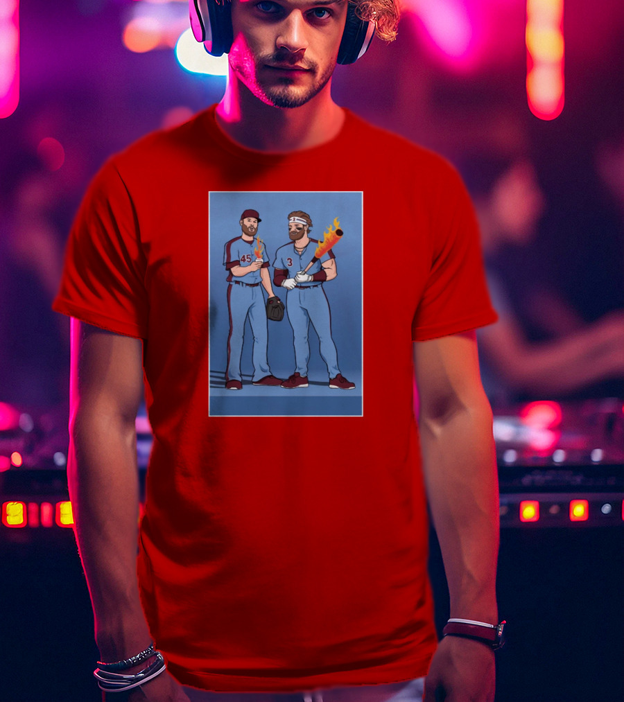 Bryce And Zack Flaming Baseball Bat T-Shirt