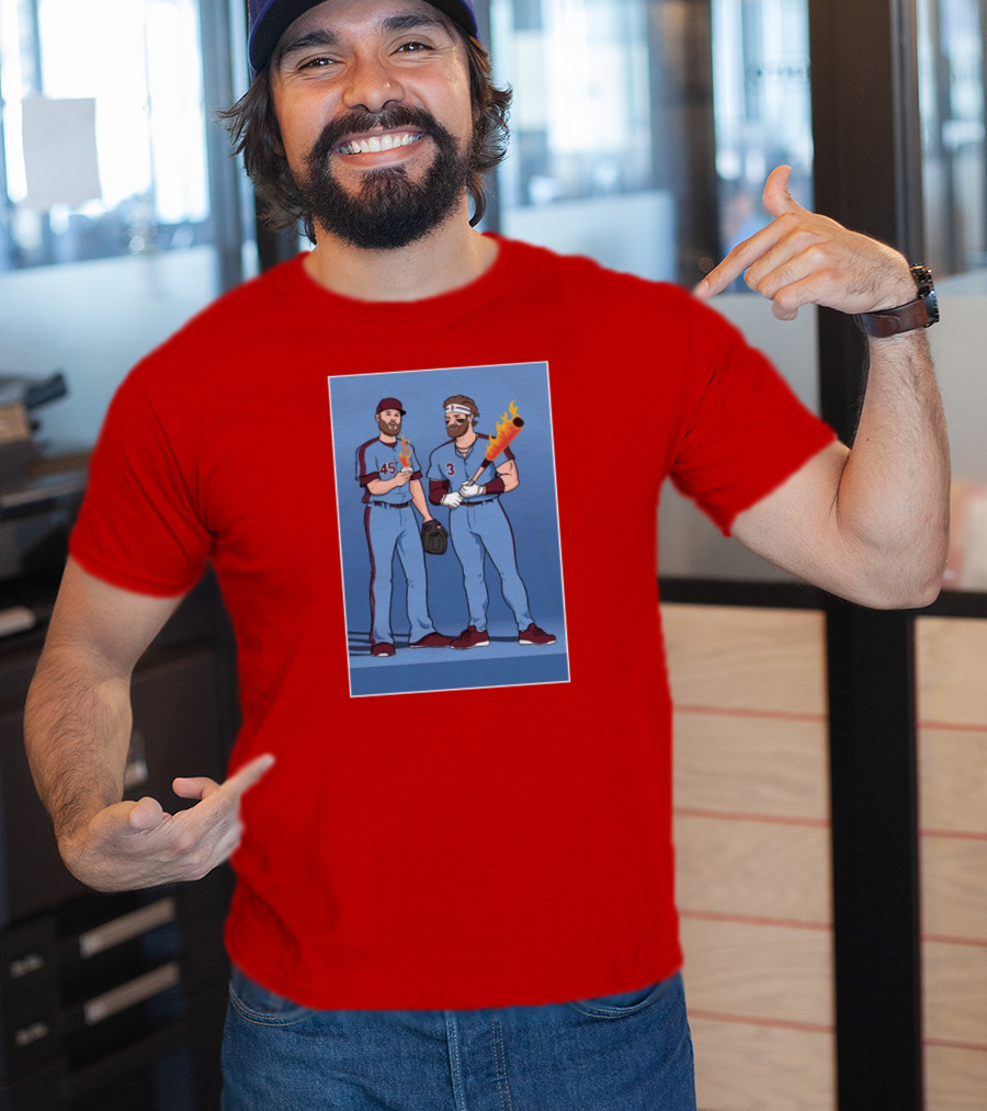 Bryce And Zack Flaming Baseball Bat T-Shirt
