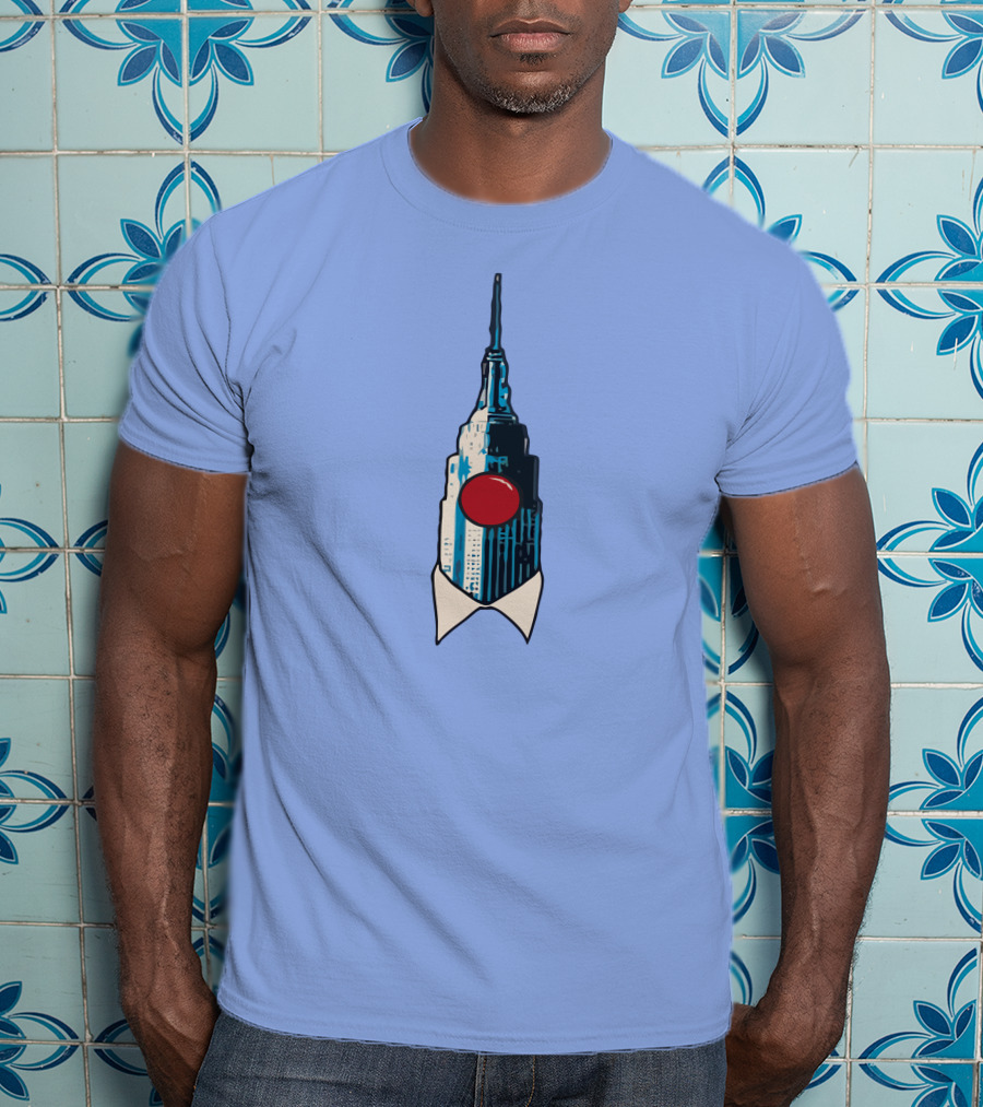 Dave Portnoy The Empire State Building Clown Shirt Blue Background T-Shirt