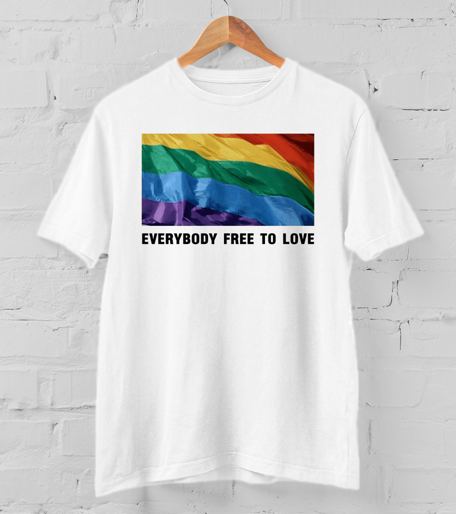 Everybody Free To Love Pride Rainbow Flag T-Shirt