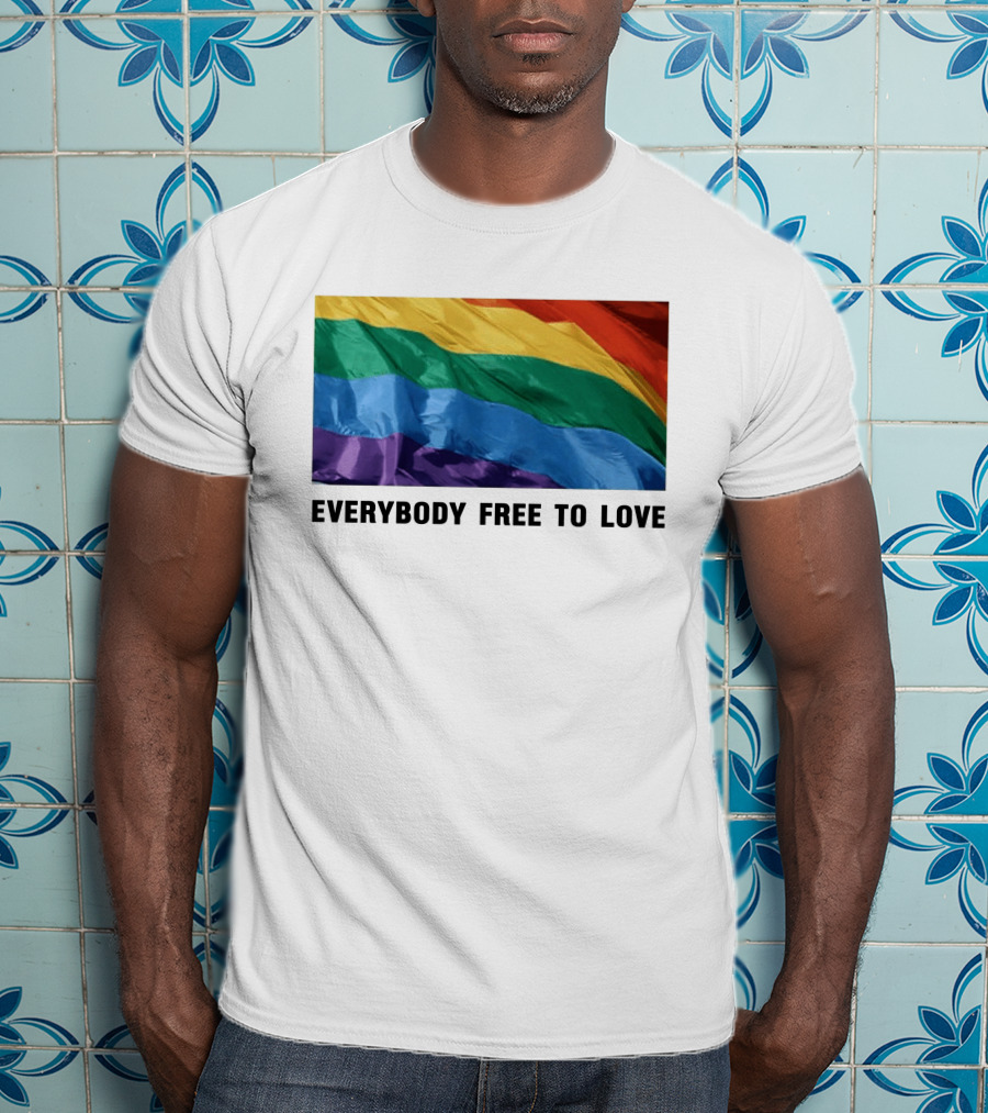 Everybody Free To Love Pride Rainbow Flag T-Shirt