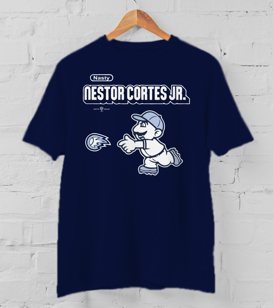 Nasty Nestor Cortes Jr. Cartoon Baseball New York Roto Wear T-Shirt