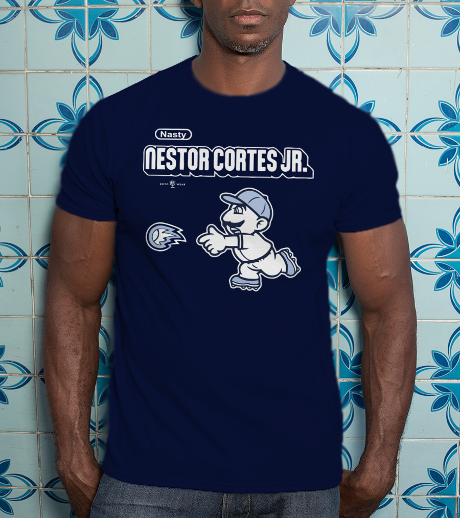 Nasty Nestor Cortes Jr. Cartoon Baseball New York Roto Wear T-Shirt
