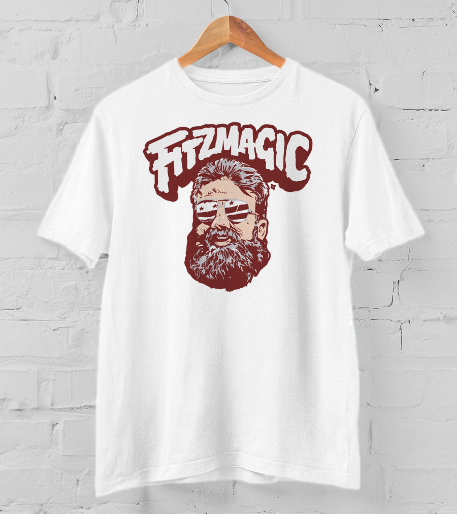 Fitzmagic Bearded Sunglasses Graphic Featuring Charles Leno T-Shirt