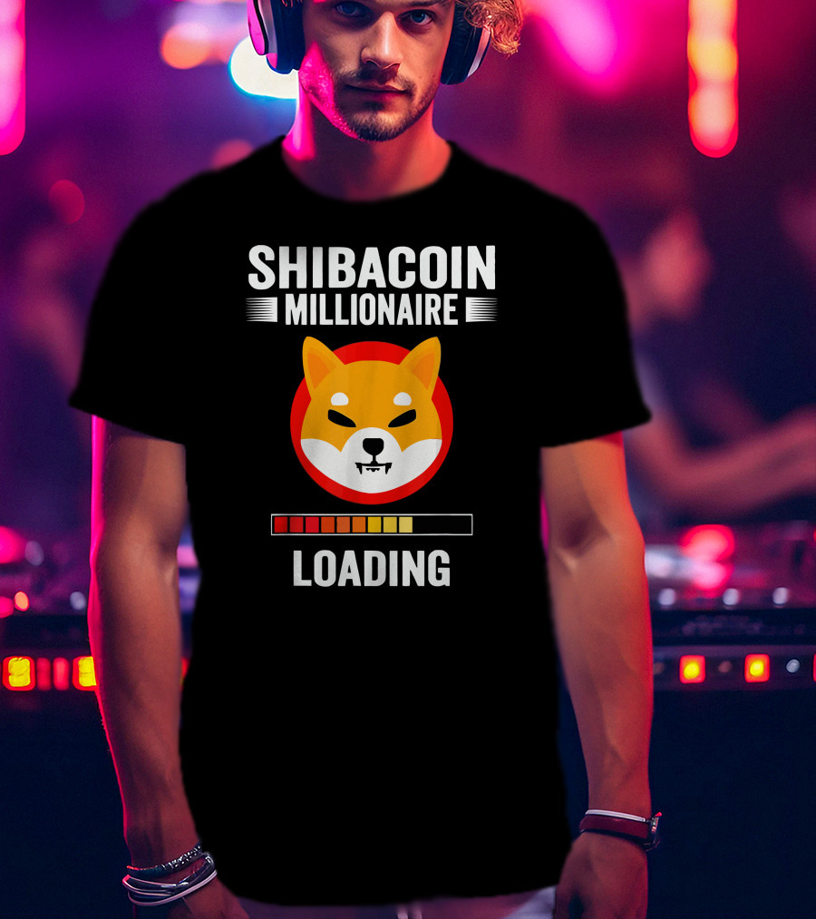 Shibacoin Millionaire Loading Iconic Doge Face T-Shirt