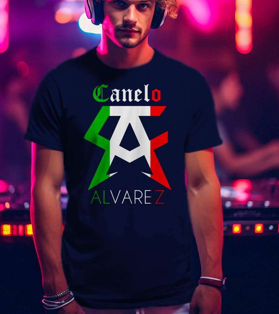 Canelo Alvarez Logo Mexican Flag Colors CA Initials T-Shirt