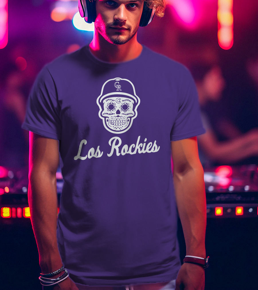 Los Rockies Calavera Sugar Skull Baseball Hat T-Shirt
