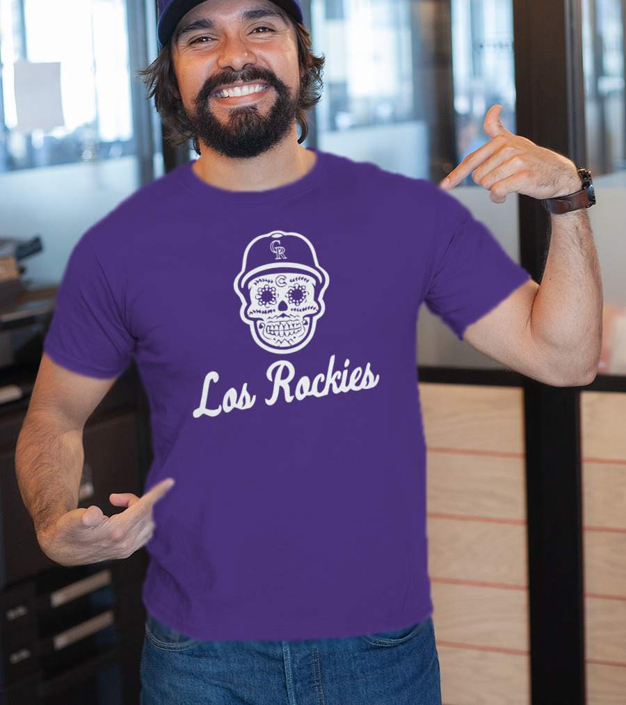 Los Rockies Calavera Sugar Skull Baseball Hat T-Shirt
