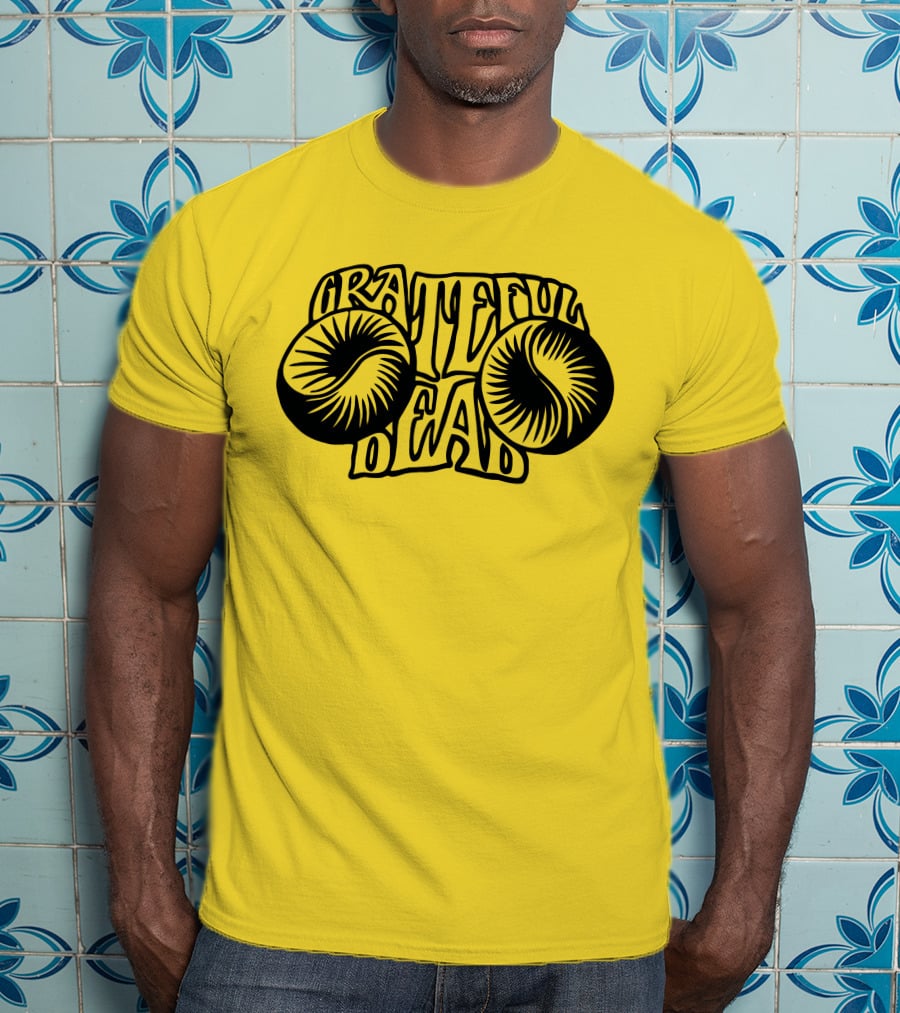Grateful Dead Psychedelic Sunburst Yellow Background T-Shirt