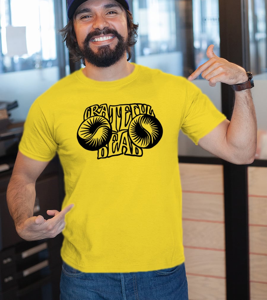 Grateful Dead Psychedelic Sunburst Yellow Background T-Shirt
