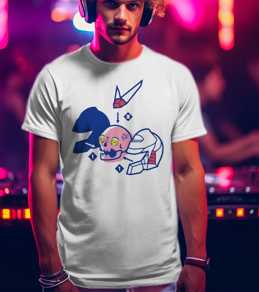 Pewdiepie Mecha Anatomy Skull Robot Disassembled T-Shirt