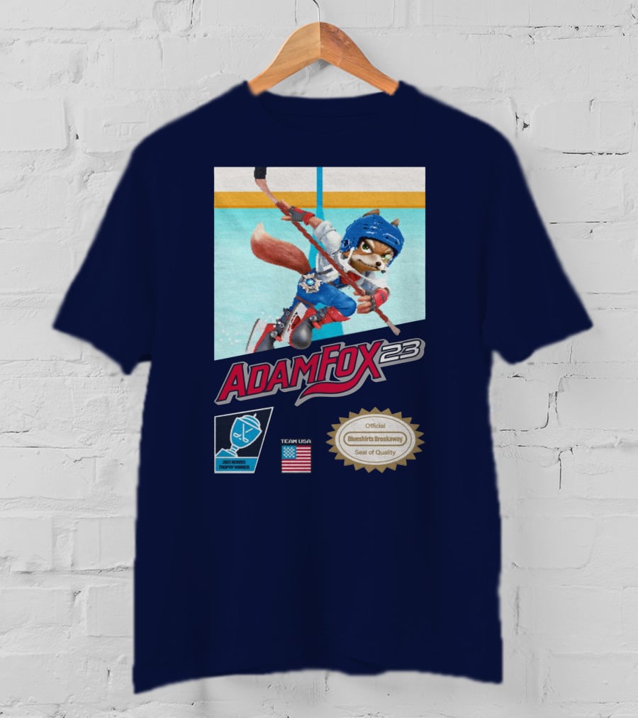 Adam Fox 23 Hockey USA Bluebirds Breakaway Seal Of Quality Team Winner T-Shirt