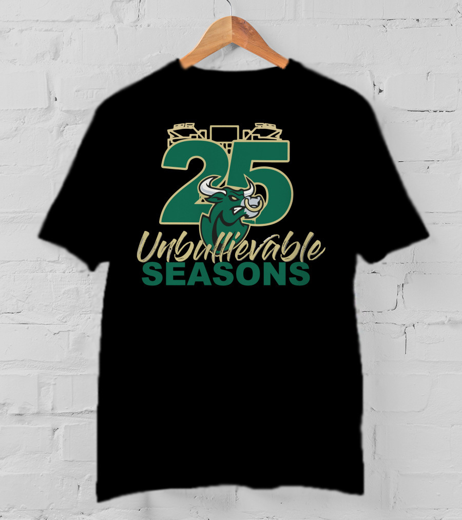 25 Unbullievable Seasons Bulls Stadium T-Shirt