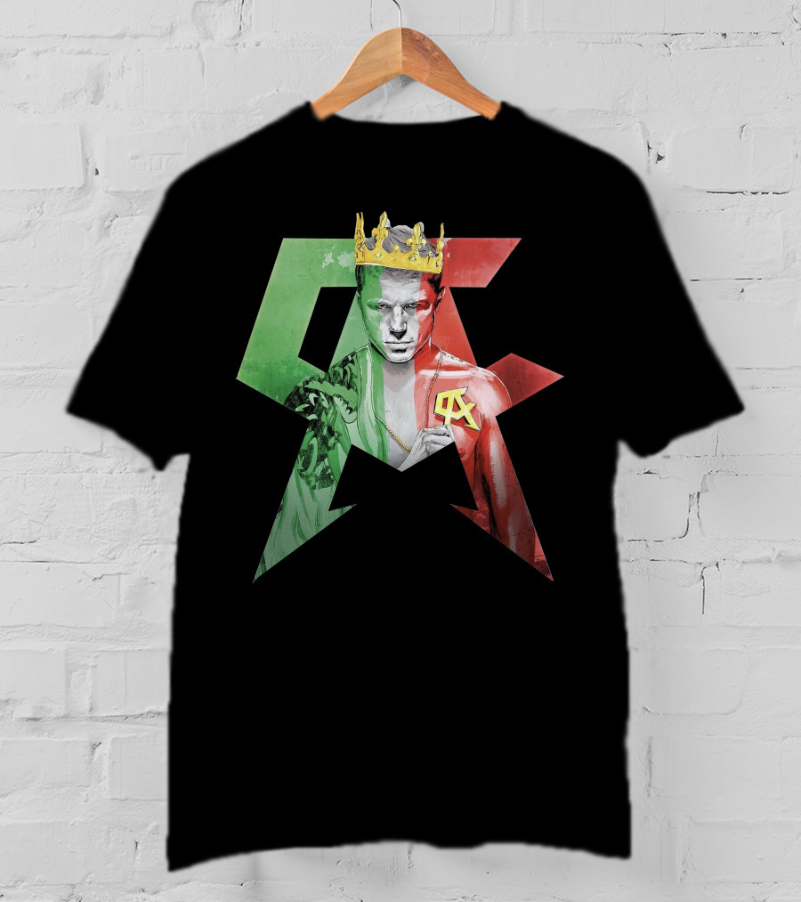 Canelo Champion King In Mexican Flag Colors With Crown And CA T-Shirt